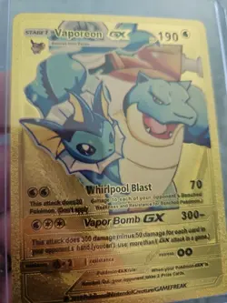 Vaporeon GX Gold Foil Fan Art Vinyl Textured Collector Pokemon Card - Image 5