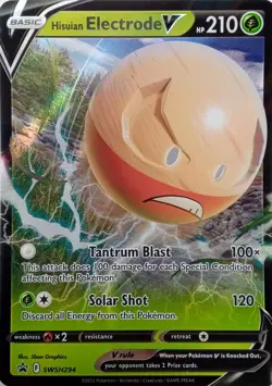 SWSH294 HISUIAN ELECTRODE V ULTRA RARE BLACK STAR PROMO POKEMON CARD - Image 1