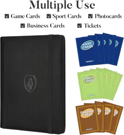 Trading Card Binder 9 Pocket 360 Cards PU Cover Zip Binder for Pokemon Sports - Image 3