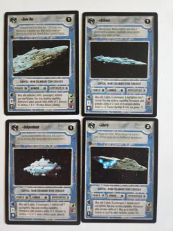 Star Wars CCG 4 card Mon Calamari Capital ship lot-Home One,Defiance,Liberty,Ind - Image 1
