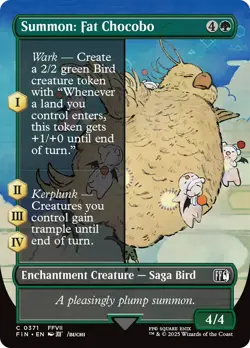 Summon: Fat Chocobo (Borderless Woodblock) FOIL Final Fantasy NM CARD ABUGames - Image 1