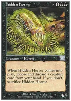 Hidden Horror - Light Play MTG Classic 6th Edition - Image 1