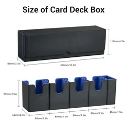 Card Deck Box for MTG Commander Deck Box TCG Card Box Deck 5 in 1 Black Blue - Image 3