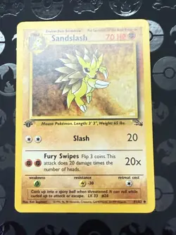 Sandslash #41/62 - 1st Edition Fossil - Non Holo Pokemon - EX - Image 1