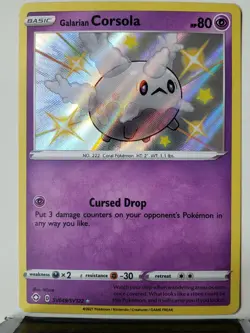 HOLO Galarian Corsola SV049/SV122 NM / M SHINY VAULT Shining Fates Pokemon Card - Image 3