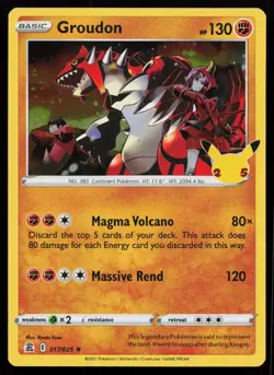 Groudon 017/025 Holo Rare Celebrations Pokémon Card - Image 1