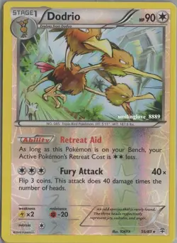 POKEMON 20TH ANNIVERSARY TCG GENERATIONS - REVERSE HOLO RARE CARD - 56/83 DODRIO - Image 2