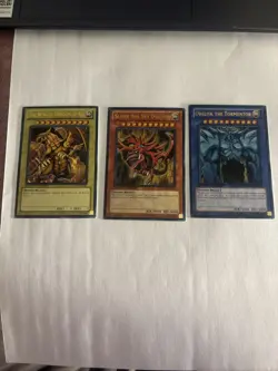 Yu-Gi-Oh! TCG Set of Egyptian God Cards (Obelisk, Ra, Slifer) Legendary... - Image 1