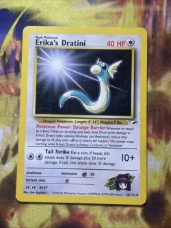 ERIKA’S DRATINI 42/132 - Gym Heroes  - Uncommon - VINTAGE Pokemon Card - MP - Image 1