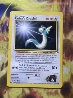 ERIKA’S DRATINI 42/132 - Gym Heroes  - Uncommon - VINTAGE Pokemon Card - MP - Image 3