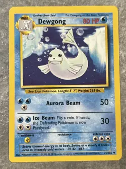 Dewgong 025/102 Pokemon TCG Card Vintage Base Set Regular (Light Play) 2 - Image 1