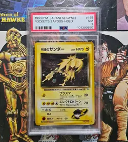 ZAPDOS HOLO #145 Graded PSA 7 Pokemon CARD 1999 P.M JAPANESE GYM 2 ROCKET'S Mint - Image 1