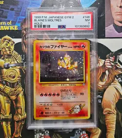 Blaine's Moltres PSA 7 Holo Japanese Gym #146 Pokemon Card MINT Graded - Image 1