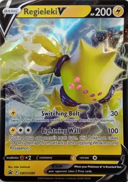 SWSH280 REGIELEKI V ULTRA RARE BLACK STAR PROMO POKEMON CARD - Image 1