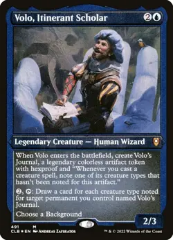 Volo, Itinerant Scholar Etched FOIL - Battle for Baldur's Gate Excellent MTG - Image 2