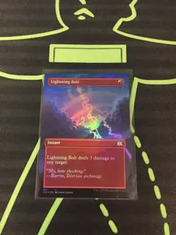 MTG Magic The Gathering Lightning Bolt Foil Borderless Commander - Image 2