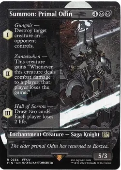 Summon: Primal Odin Final Fantasy Magic the Gathering Borderless Card - Image 1