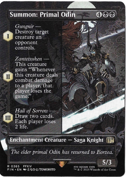 Summon: Primal Odin Final Fantasy Magic the Gathering Borderless Card - Image 3