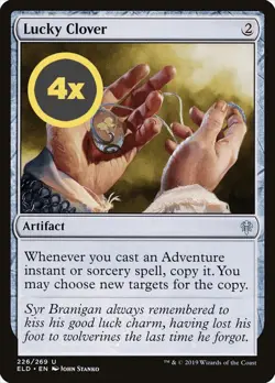 MTG Playset (4x) Lucky Clover ** Throne of Eldraine ** English (NM) - Image 1