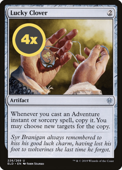 MTG Playset (4x) Lucky Clover ** Throne of Eldraine ** English (NM) - Image 2