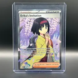 Pokemon Erika's Invitation Card 196/165 Scarlet & Violet 151 Holo MEW EN TCG - Image 1