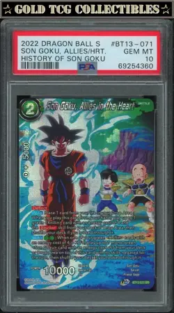 PSA 10 ⭐️ Son Goku Allies in the Heart History Promo Card Super DBS DBZ Z Heroes - Image 1