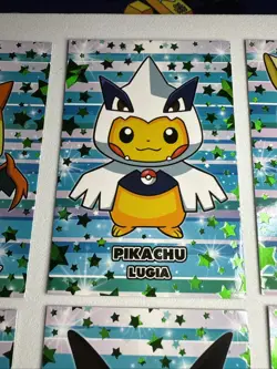 Rare Green Star Pokemon Card Database Christmas Set Poncho Pikachu  FULL SET! - Image 3