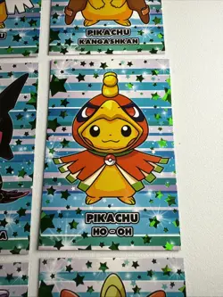 Rare Green Star Pokemon Card Database Christmas Set Poncho Pikachu  FULL SET! - Image 7