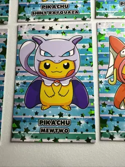 Rare Green Star Pokemon Card Database Christmas Set Poncho Pikachu  FULL SET! - Image 9