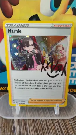 MARNIE Black Star Promo POKEMON Holo 2021 TRAINER Supporter Trading Card SWSH120 - Image 1