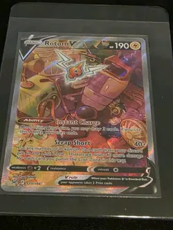 Pokemon TCG Rotom v Lost Origin Full Art Holo Card 177/196 NM Condition - Image 1