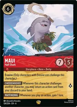 Maui - Half-shark Disney Lorcana Azurite Sea Legendary Non Foil Card #124 - Image 1