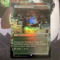 MTG Overgrown Farmland Borderless Foil Magic: The Gathering Midnight Hunt #283 - Image 1