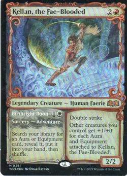 MTG: Wilds of Eldraine: Foil Showcase Kellan, the Fae-Blooded: LP Condition - Image 1