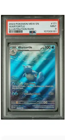 2023 POKEMON MEW EN-151 #171 WARTORTLE ILLUSTRATION RARE PSA 9 - Image 1