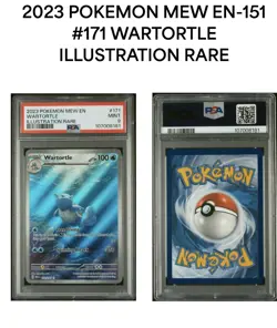 2023 POKEMON MEW EN-151 #171 WARTORTLE ILLUSTRATION RARE PSA 9 - Image 4