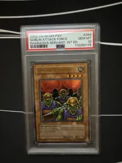 YUGIOH 1st Edition Pharaoh's Servant GOBLIN ATTACK FORCE PSV-094 Ultra R PSA 10 - Image 1