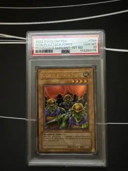 YUGIOH 1st Edition Pharaoh's Servant GOBLIN ATTACK FORCE PSV-094 Ultra R PSA 10 - Image 2