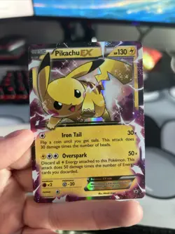 PokÃ©mon Pikachu TCG 2015 EX XY84 Black Star Promo Holo Card LP/MP - Image 1