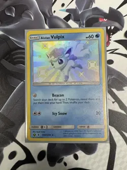 PokÃ©mon Alolan Vulpix SV8/SV94 Hidden Fates Shiny Vault Holo Card - Image 1