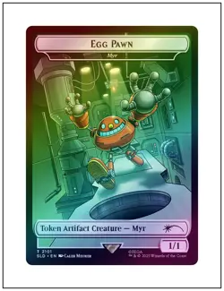 1x Egg Pawn - Myr Token, Foil, Secret Lair Sonic, Magic MTG NM - Image 1