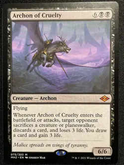 Magic the Gathering MTG MH2 Archon of Cruelty 75 Regular Near Mint NM - Image 1