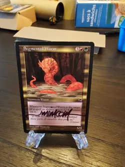 Magic the Gathering (mtg): TMP: Segmented Wurm  Signed by Artist = Free Ship - Image 1