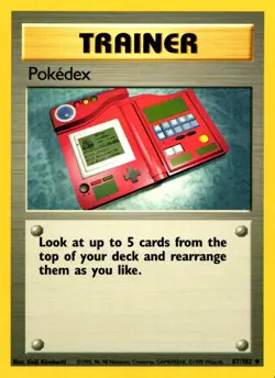 Pokemon Trainer Pokédex 87/102 Base Set Uncommon Non-Holo 1999 Trading Card - Image 1