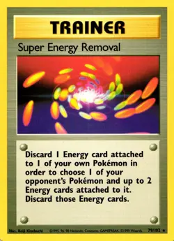 Pokemon Trainer Super Energy Removal 79/102 Rare Non-Holo 1999 Trading Card - Image 1