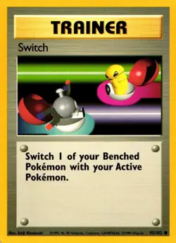 Pokemon Trainer Switch 95/102 Base Set Common Non-Holo 1999 Trading Card - Image 1