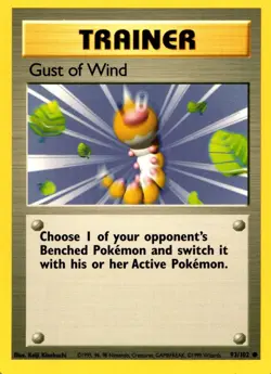 Pokemon Trainer Gust Of Wind 93/102 Base Set Common Non-Holo 1999 Trading Card - Image 1