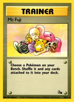 Pokemon Trainer Mr. Fuji 58/62 Fossil Set Uncommon Non-Holo 1999 Trading Card - Image 1