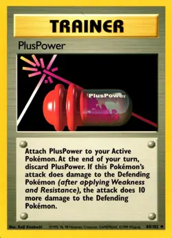 Pokemon Trainer PlusPower 84/102 Base Set Uncommon Non-Holo 1999 Trading Card - Image 1