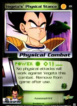 Dragon Ball Z Vegeta's Physical Stance #28 6 Of 20 Non-Holo 2000 Trading Card - Image 1